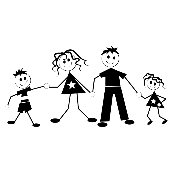SVG Stick Figure Family Vector Image