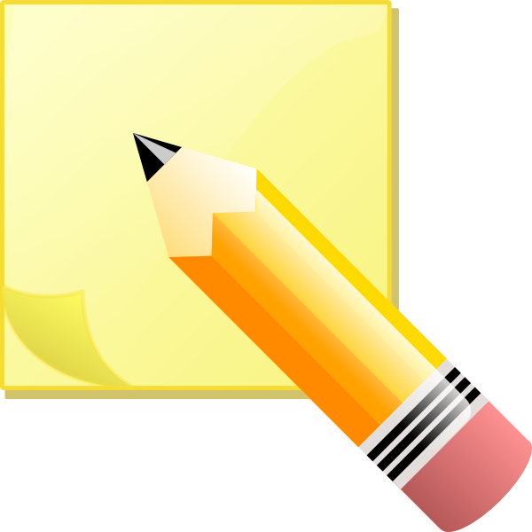 SVG Sticky note pad and pencil