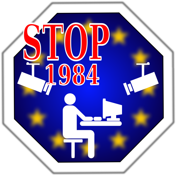 SVG Stop 1984 in Europe vector image