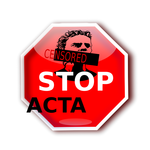 SVG Stop ACTA sign illustration