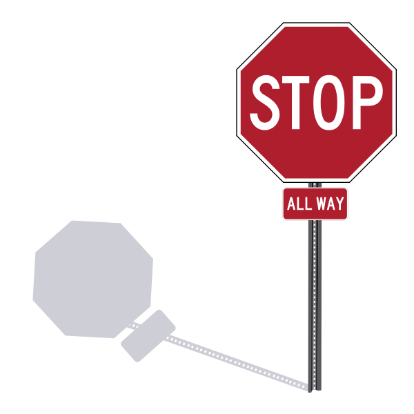 SVG STOP all way US traffic sign vector drawing