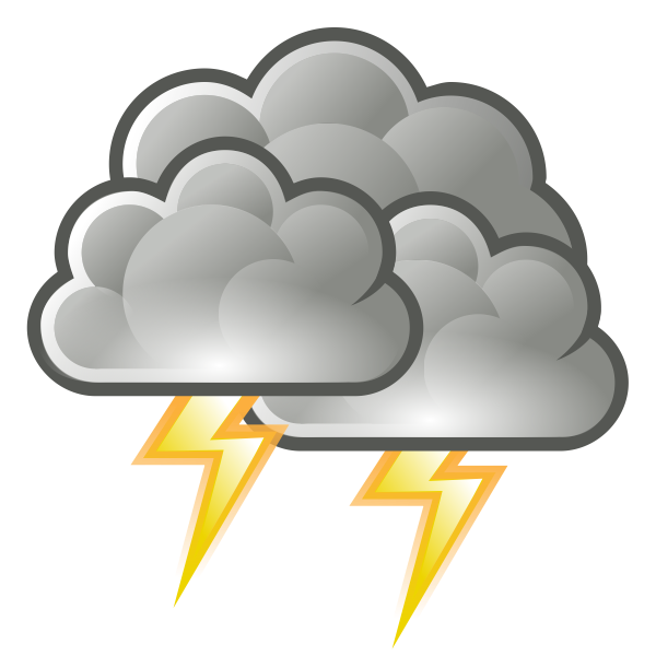 SVG Stormy clouds with lightning
