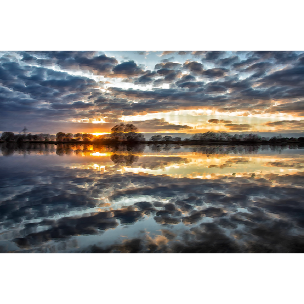 SVG Stormy sky lake