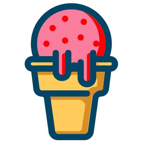 SVG Strawberry ice cream vector image