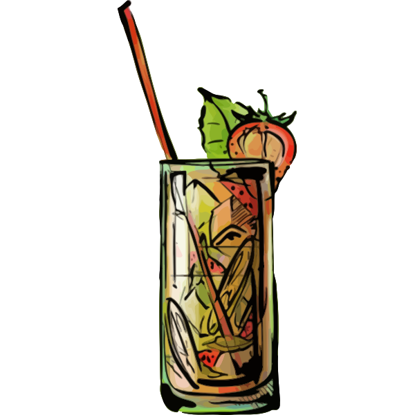 SVG Strawberry mojito cocktail