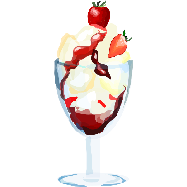 SVG Strawberry Sundae