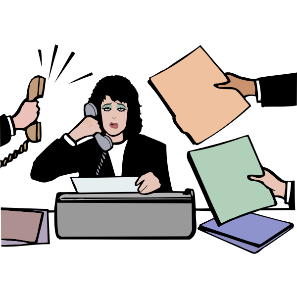 SVG Stressed business lady