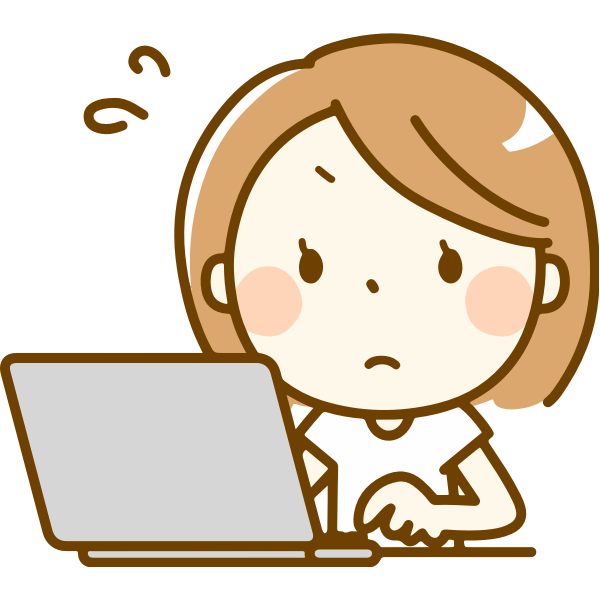 SVG Stressed woman at computer