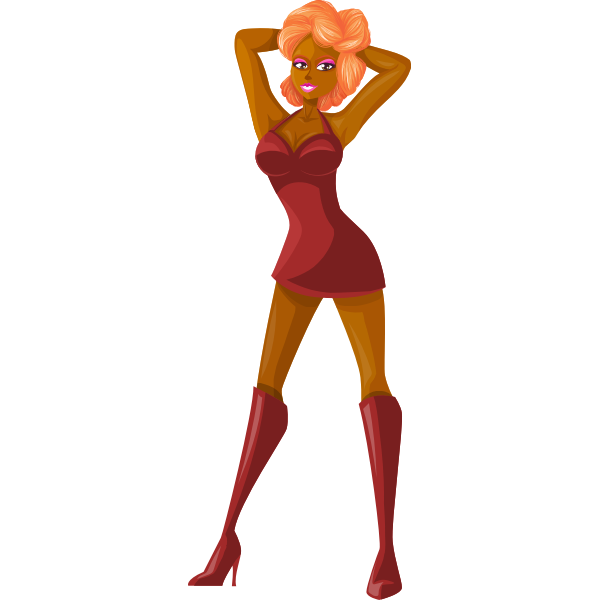 SVG Stripper in red clothes