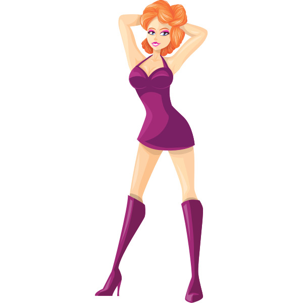 SVG Stripper in violet clothes