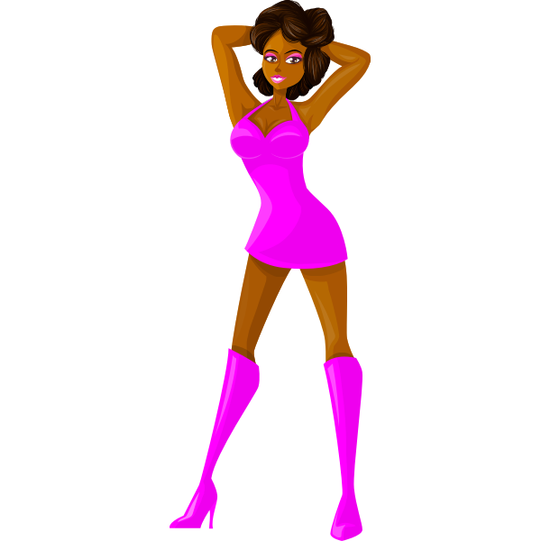 SVG Stripper lady in pink dress