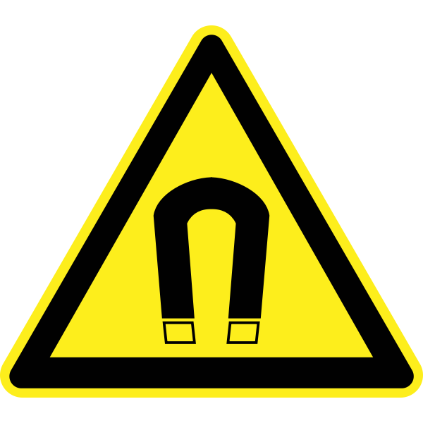 SVG Strong magnetic field hazard warning sign vector image