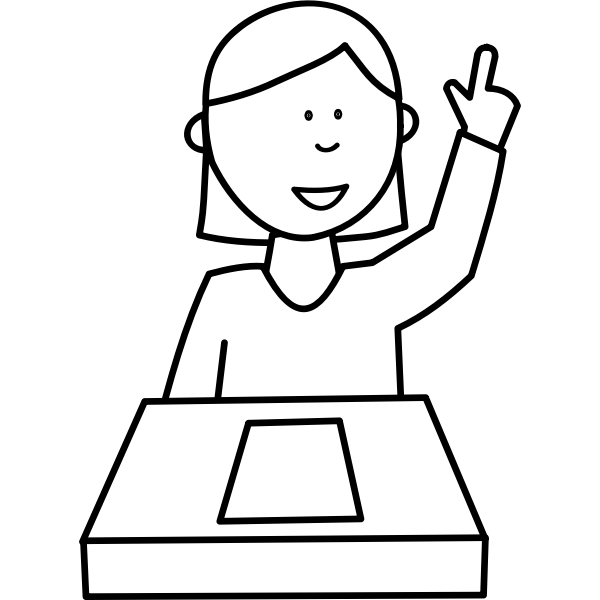 SVG Student asking a question vector image