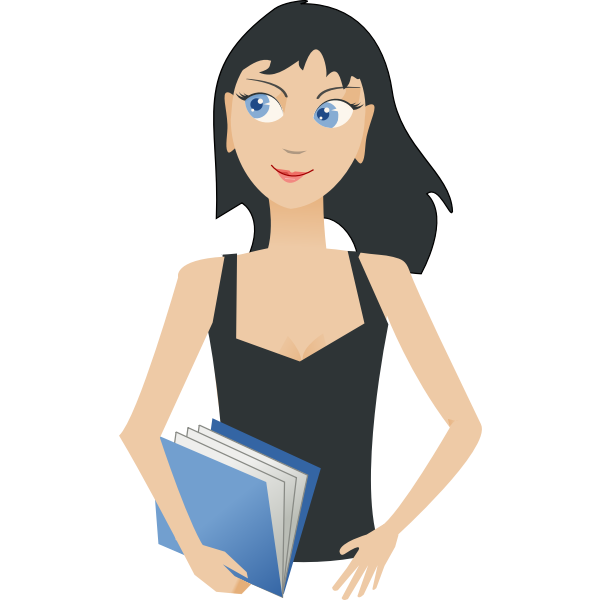 SVG Student girl holding a folder