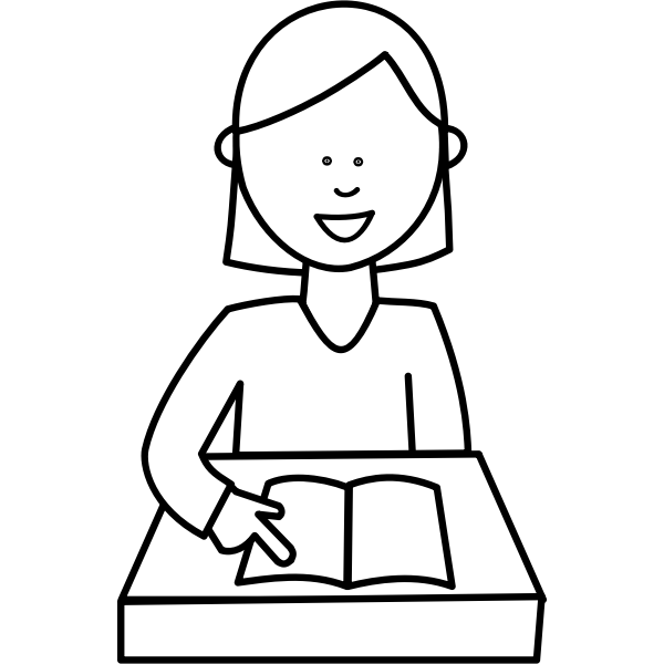 SVG Student reading vector image