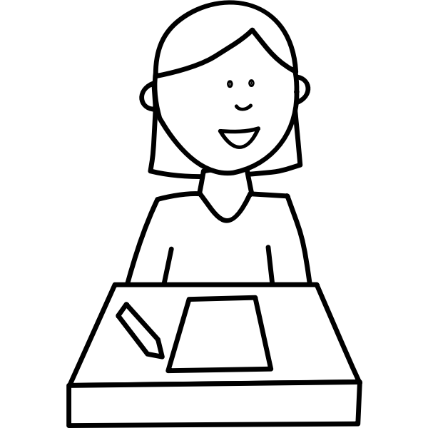 SVG Student studying vector image