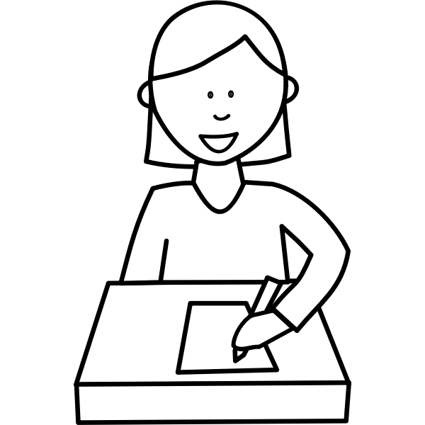 SVG Student writing at desk vector image