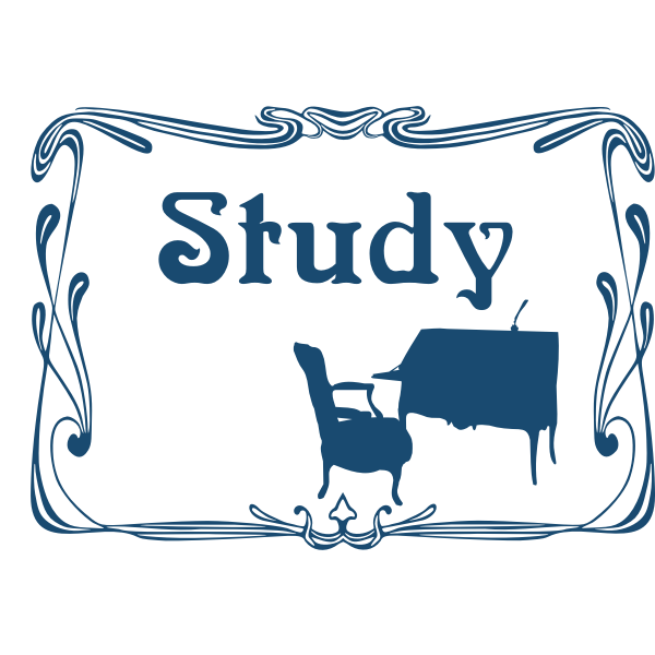SVG Study room door sign vector image