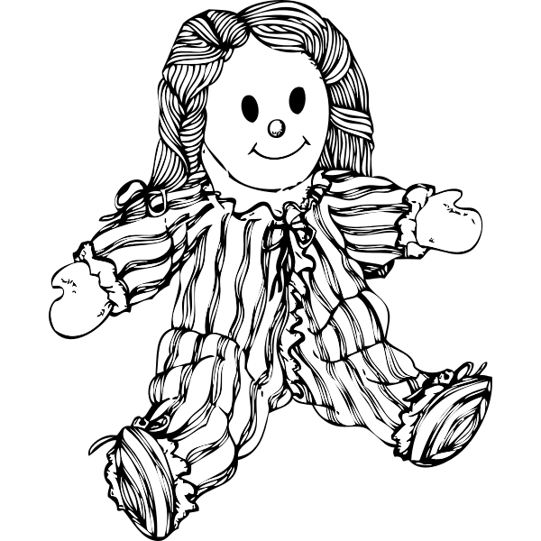 SVG Stuffed doll vector illustration