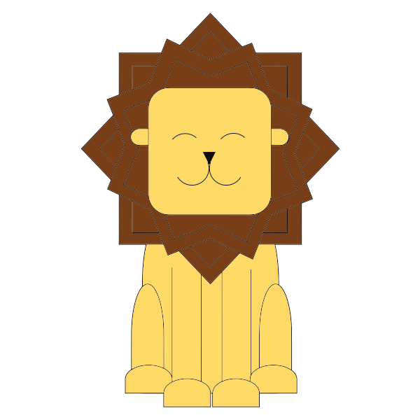 SVG Stylized Cartoon Lion