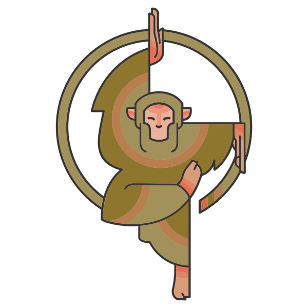 SVG Stylized cartoon monkey
