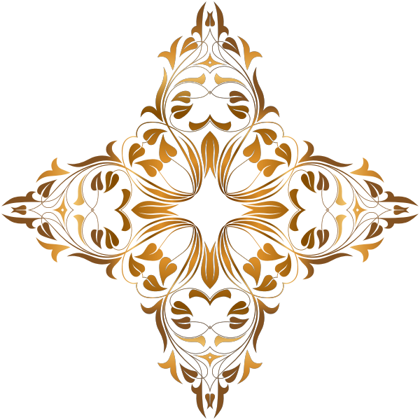 SVG Stylized gold and brown flower vector graphics