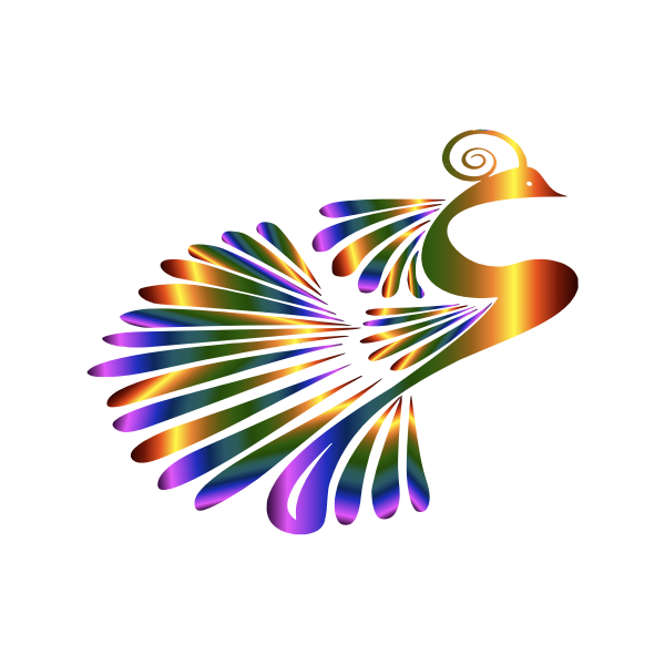SVG Stylized Peacock Colorful