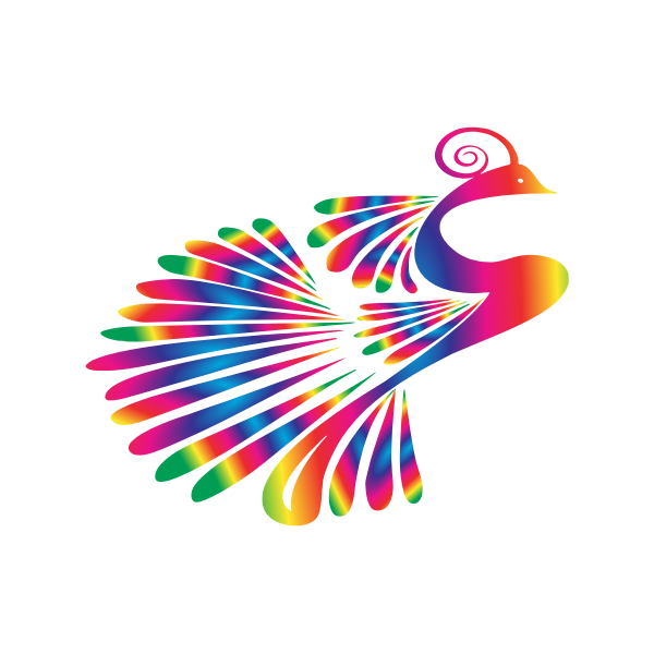 SVG Stylized Peacock Colorful 2