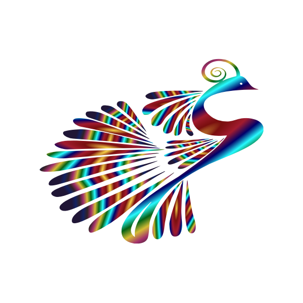 SVG Stylized Peacock Colorful 3