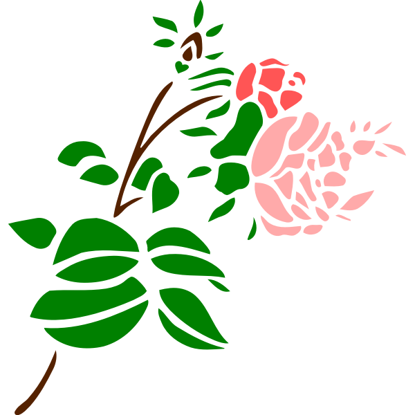 SVG Stylized pink rose
