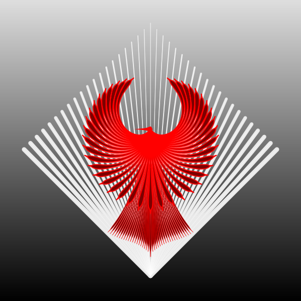 SVG Stylized red bird vector illustration
