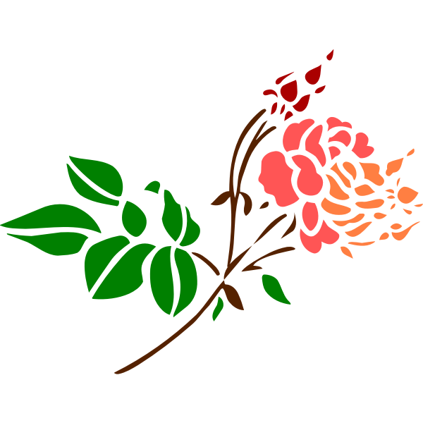 SVG Stylized rose in colors