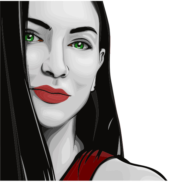 SVG Stylized Woman Portrait