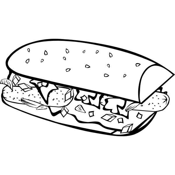 SVG Submarine sandwich vector drawing