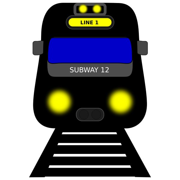 SVG Subway with lights turned on