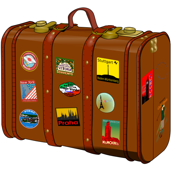 SVG Suitcase with stickers