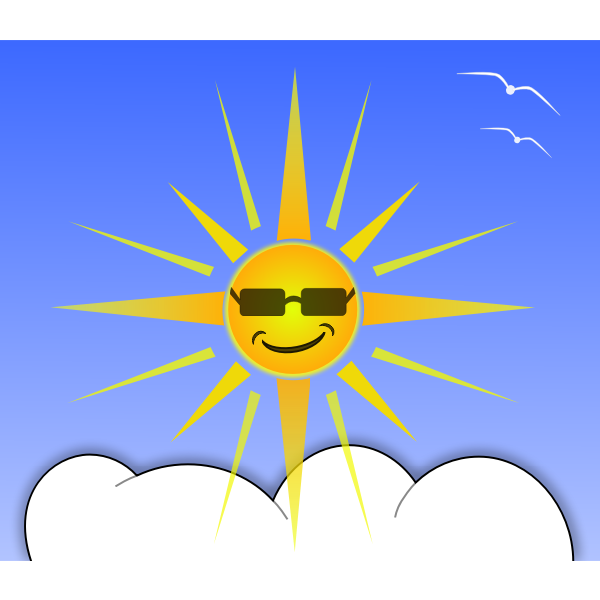 SVG Sun and cloud vector illustration