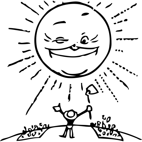 SVG sun and farmer