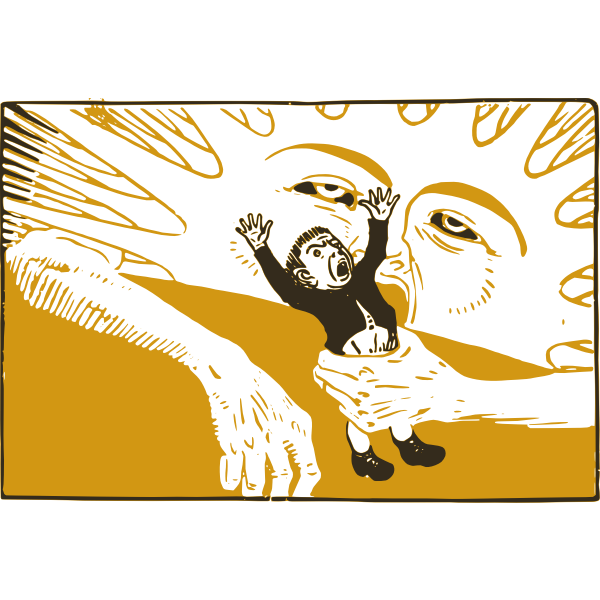 SVG Sun grabs man
