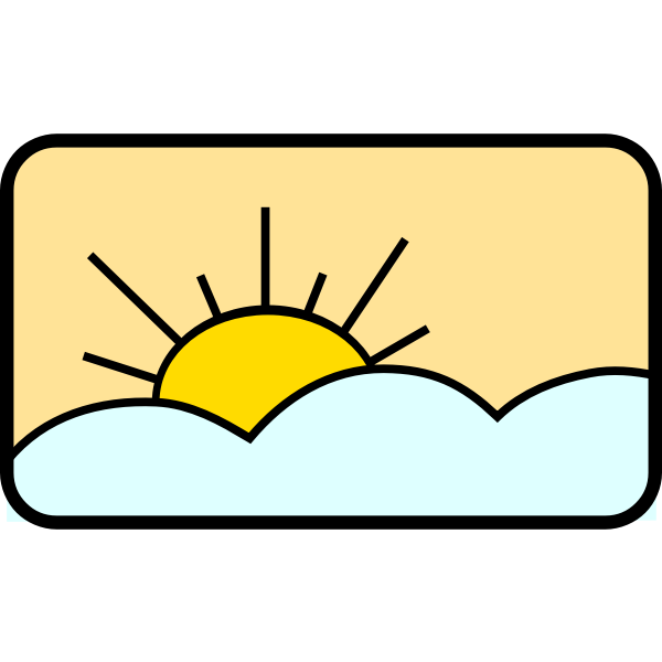 SVG Sun in sky vector drawing