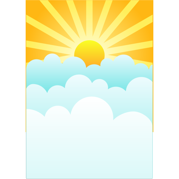 SVG Sun rising above clouds vector drawing