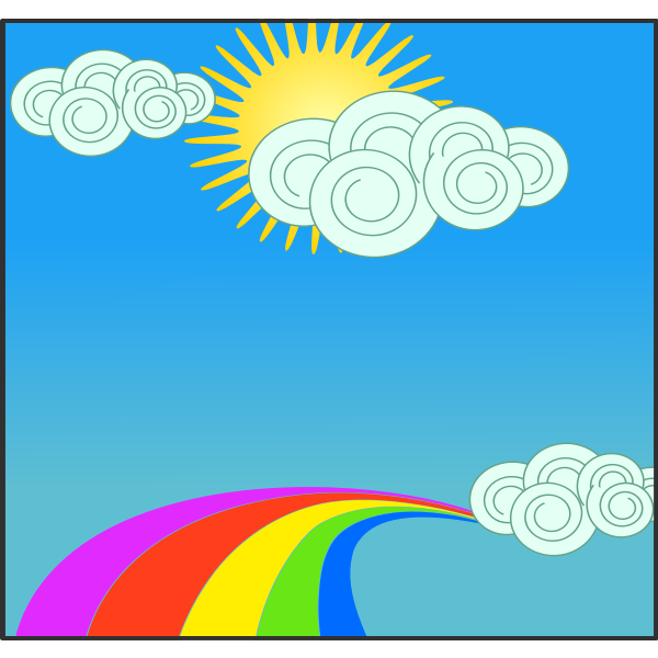 SVG Sun sky clouds and rainbow