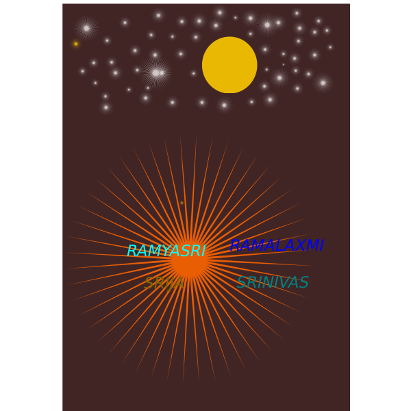 SVG Sun stars and a spiky orange star vector image