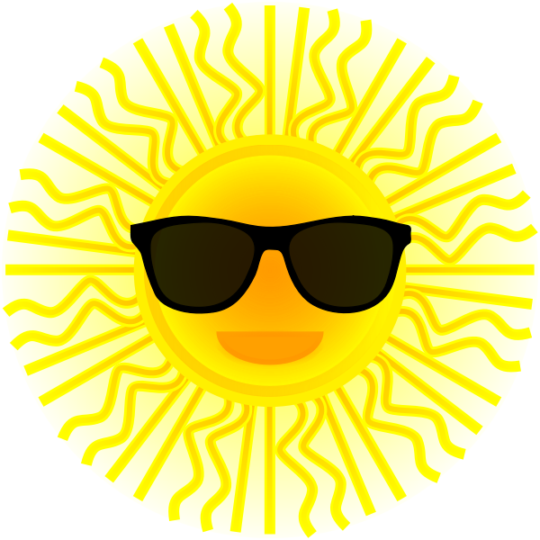 SVG Sun with sunglasses vector drawing
