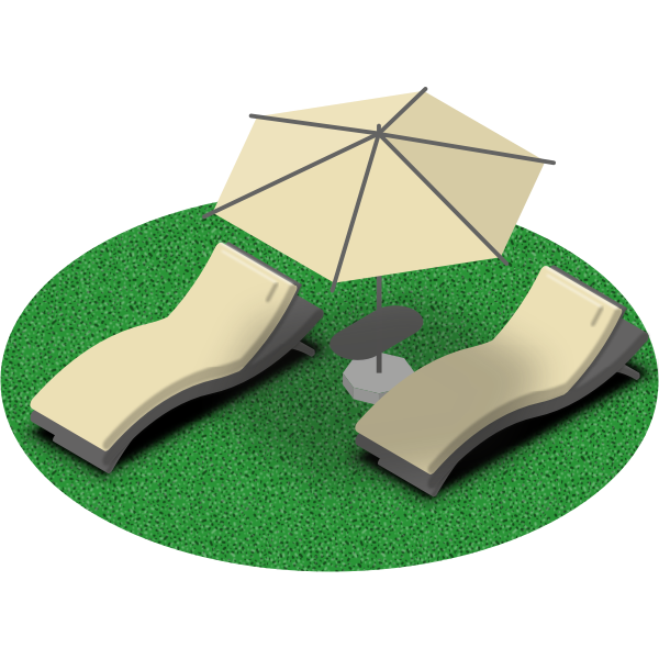 SVG Sunbathing beds with a shade