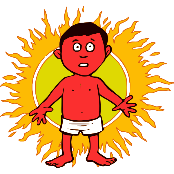 SVG Sunburned man