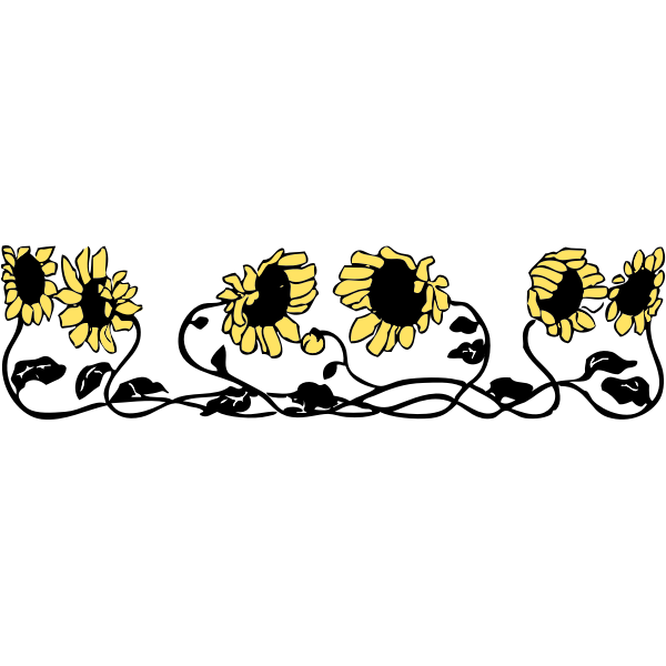 SVG sunflower border