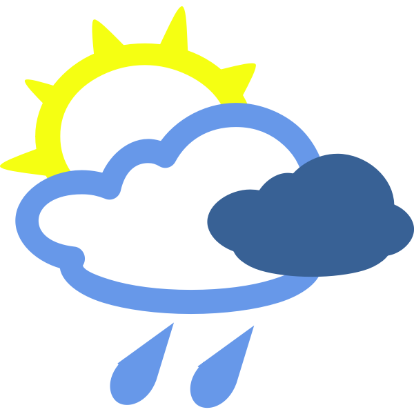SVG Sunny and rainy day weather symbol vector image