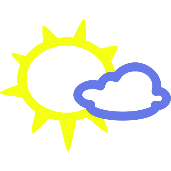 SVG Sunny with some clouds weather symbol vector image