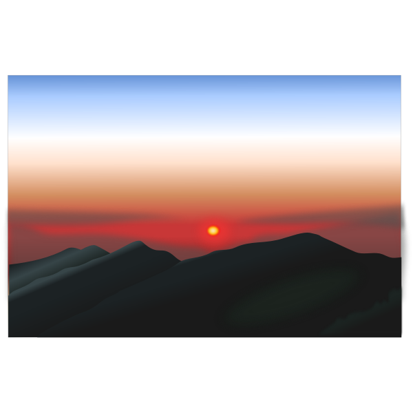 SVG Sunrise mountain in Indonesia
